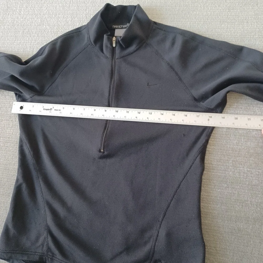 Nike Sphere 1/4‎ Zip Thermal Shirt Mens S Black Long Sleeve Stretch Lightweight